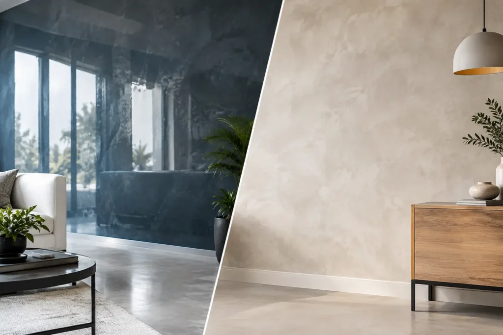 Resin Walls Versus Polished Plaster Compared
